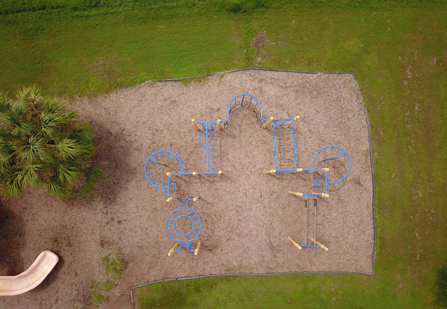 Overhead view of a children's playground.