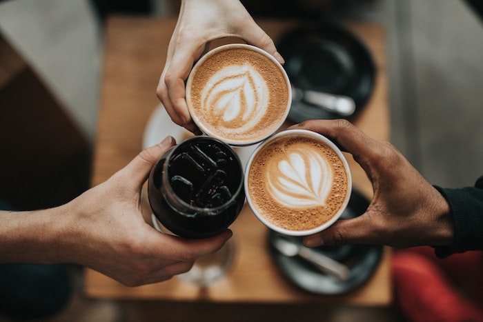 People drinking coffee.