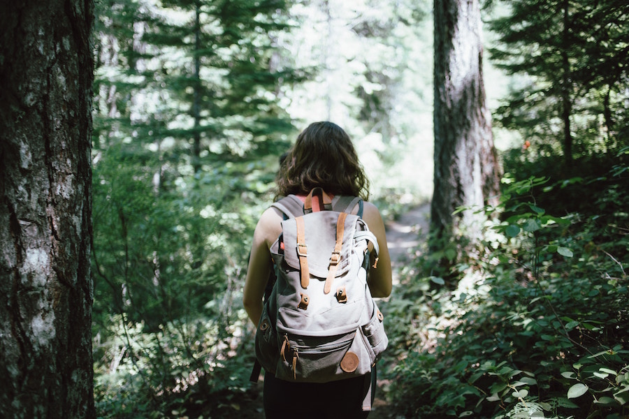 Woman hiking in one of the Eastern Panhandle's top parks.