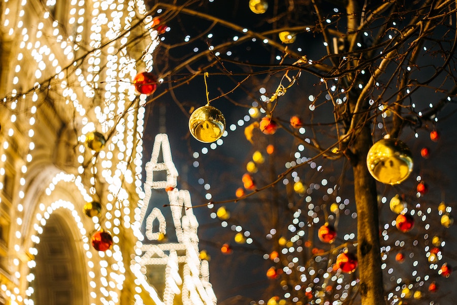 Tree with lights and ornaments