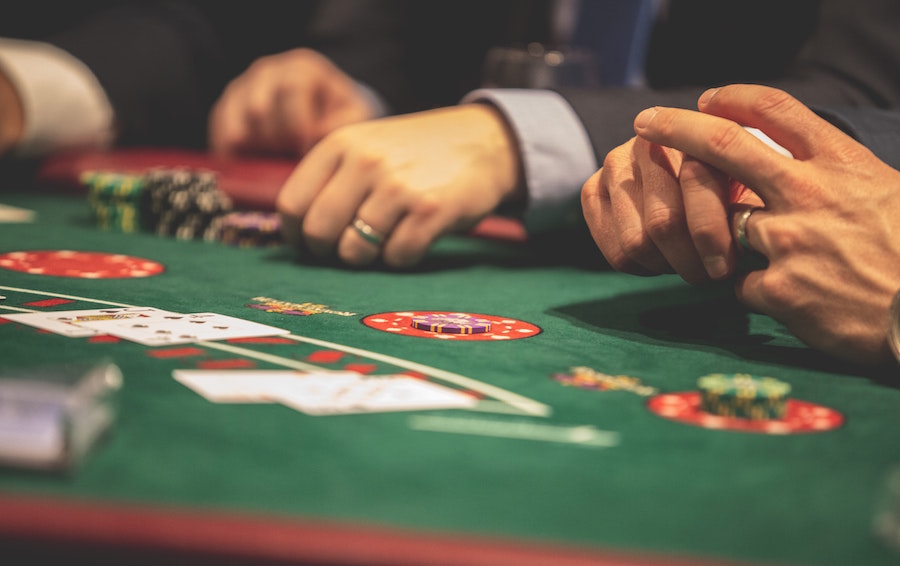 Men playing poker