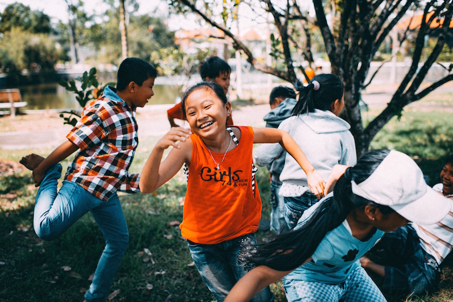 Children running